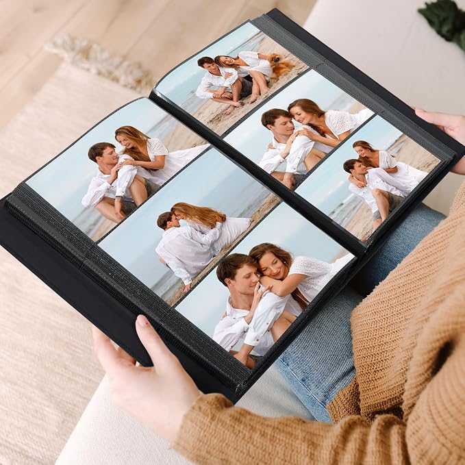 4x6 Slip In Photo Album Holds 300 Pockets Cloth Cover Dark Green | DIY cover window, Acid free pages, PVC free pockets, Family Travel Wedding, Gift ready - Image 4