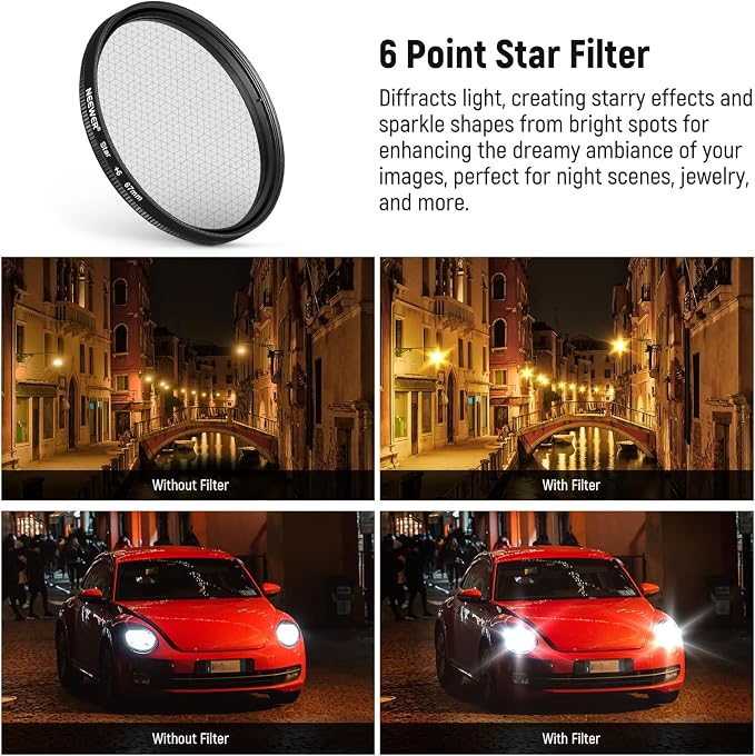 NEEWER 67mm 7 Pack ND Filter Set Compatible with Android Samsung Google Huawei Xiaomi Phone, Clip On CPL+ ND32 + Starlight + GND (Red/Orange/Yellow/Blue) Photography Accessories Kit with Case, FL-P14 - Image 6