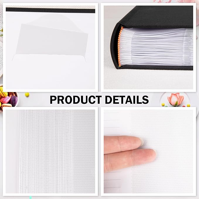 Aevdor 8x10 Photo Album, 100 Pockets, Linen Cover, Writing Space, Black | Fits 8x10 Photos, Graphic Designs, Watercolors and Drawings, Doubles as an Art Portfolio - Image 6