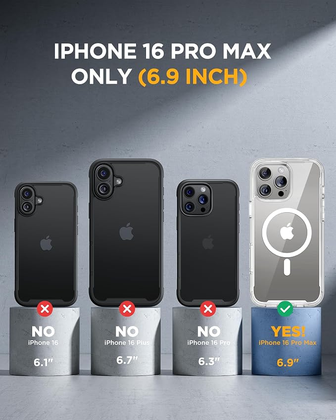 miracase Privacy for iPhone 16 Pro Max Case, 25° Anti-Spy, Clear | Built-in Privacy Screen Protector, Compatible with MagSafe, Full Camera Protection, 360° Full Body Shockproof Phone Case 6.9" - Image 7