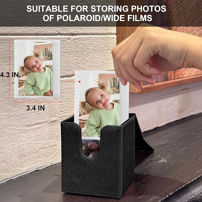 Picture Holder Case for Polaroid Now/600/I-Type/Wide Camera, Black | Photo Holder Storage Case for Polaroid, Vertical Photo Protection Case, Can Hold 50+ Films, Only One - Image 2