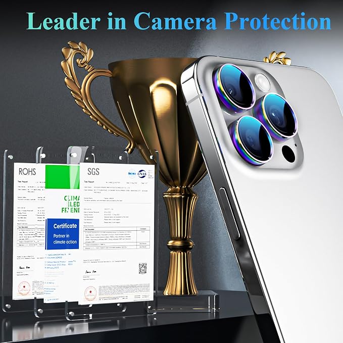 YWXTW Camera Lens Protector for iPhone 16 Pro/iPhone 16 Pro Max, [1 Step Installation Tray] Tempered Glass Screen Protector Metal Individual Camera Cover Accessories Case Friendly (Coloured-2Pack) - Image 2