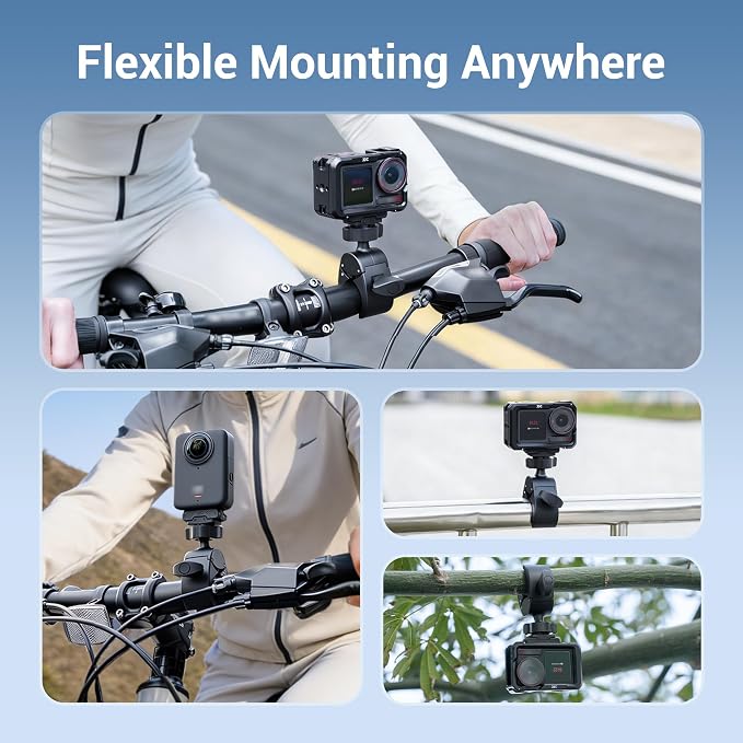 JJC Magnetic Bike Pole Mount for DJI Osmo Action 5 Pro 4 3,with Ball Head | Handlebar Bike Pole Mount Motorcycle Clamp Mount,Lightweight ABS Crab Clamp for Round Pipe Tube Desk,w. Quick Release Mount - Image 5