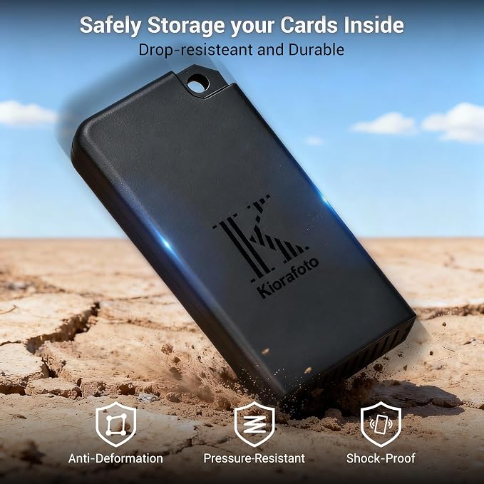 Pop-up Small Memory Card Case Holder for 2 SD SDHC SDXC Cards & 2 CFexpress Type A Cards with Carabiner, Portable Anti-Shock Splash-Proof SD CFA Card Case Storage Protector Organizer Keeper Container - Image 6