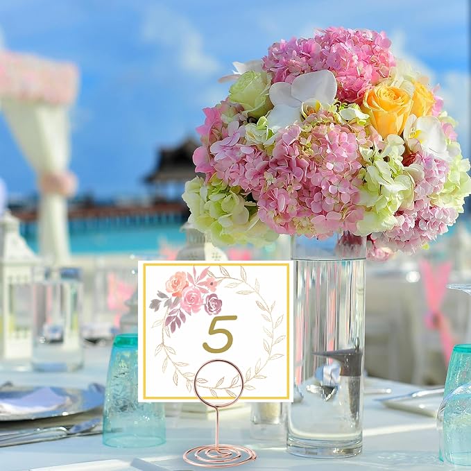Table Number Holders, 26PCS Place Card Holder, Photo Holder (2" Rose Gold) | Cards Stand Name Menu Clips, Small Size Table Sign Card Holders for Centerpieces Wedding Birthday Party - Image 5