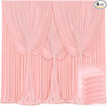 6 Panels Blush Pink Backdrop Curtains for Wedding Party Wrinkle Free Backdrops Curtain Drapes Fabric Decorations Photo Back Drop Cloth for Baby Shower Photography Stage Reception 30ft(W) x 12ft(H) by Tao-GePartyDecorations