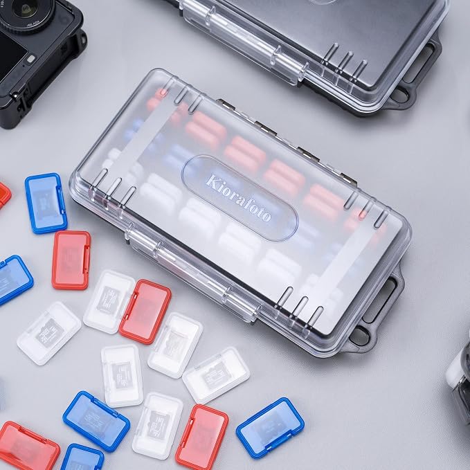 Dual Protect Waterproof MicroSD Card Case w 54 Small Plastic TF Card Cases | 54 Slots,Transparent,Water-Resistant Camera Memory Card Holder,for 54x MicroSD MicroSDHC MicroSDXC MSD,w Carabiner & Labels - Image 5