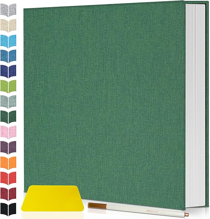 Artfeel Photo Album Self Adhesive Scrapbook,Large Photo Book for 4x6,5x7,8x10 Pictures,DIY Album for Baby Wedding Family Travel Birthday,with Metallic Pen and Scraper by Artfeel