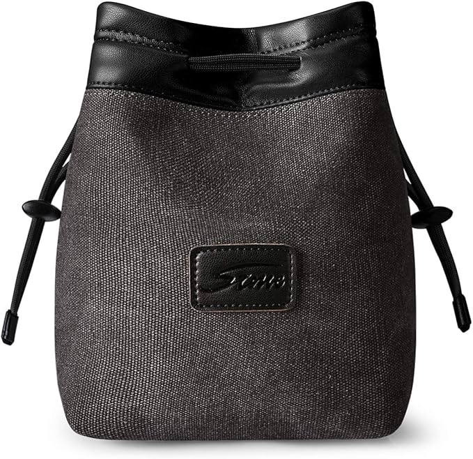 S-ZONE Soft Camera Bag DSLR Insert Handbag Drawstring Lens Case | Water-resistant Canvas, Drawstring Closure, Dust-proof, Scratch-resistant, Compatible with Canon Nikon Sony by S-ZONE