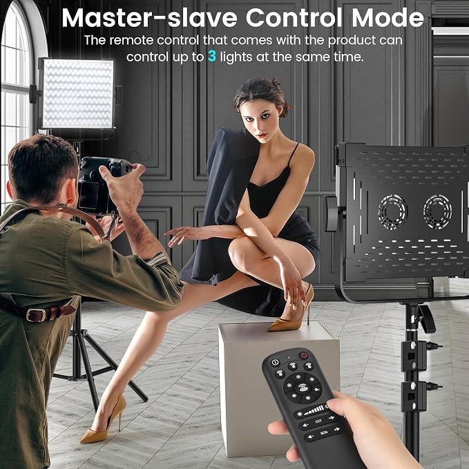RGB Photography Lighting Kit, 50W Bi-Color Professional LED Studio Lights, 2300k~8500k Dimmable Photo Lights for Photography Filming Camera Video Recording Stage Shooting Streaming YouTube TikTok - Image 7