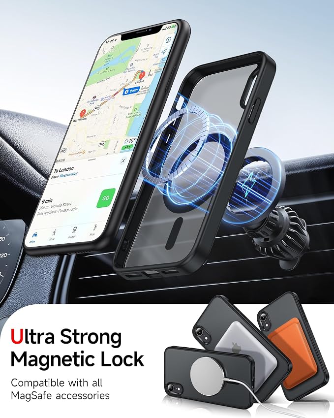 LeYi for iPhone-XR Phone Case with Screen Protector X2 Camera Cover Black | for MagSafe i Phone 10XR Magnetic Protective Rugged Heavy Duty Women Men Girls Boy Funda para iphoneXR 10, Black - Image 5