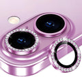 for iPhone 16/16 Plus Camera Lens Protector Bling Diamond, Pink | Individual Metal, 9H Hardness, Scratch Resistant, Shockproof, Drop Protection, Case Friendly, Stylish Accessories by Xfilm