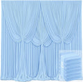 6 Panels Baby Blue Backdrop Curtains for Wedding Party Wrinkle Free Backdrops Curtain Drapes Fabric Decorations Photo Back Drop Cloth for Baby Shower Photography Stage Reception 30ft(W) x 12ft(H) by Tao-GePartyDecorations