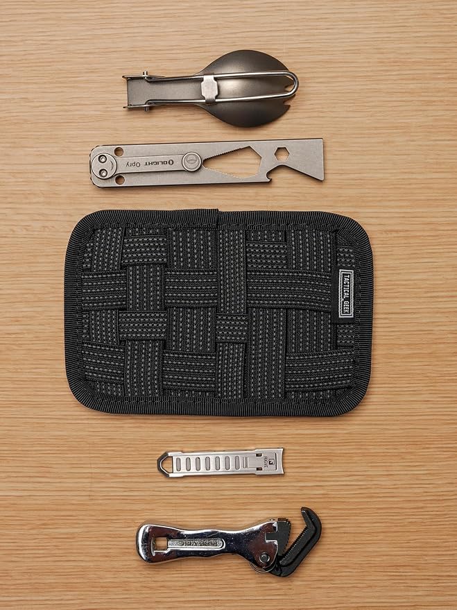 TACTICAL_GEEK EDC Organizer Board, Anti-Slip Elastic Woven Board, Utility Bag Insert Panel for Small Gear, Backpack Accessories (TCM11-S-Black) - Image 6
