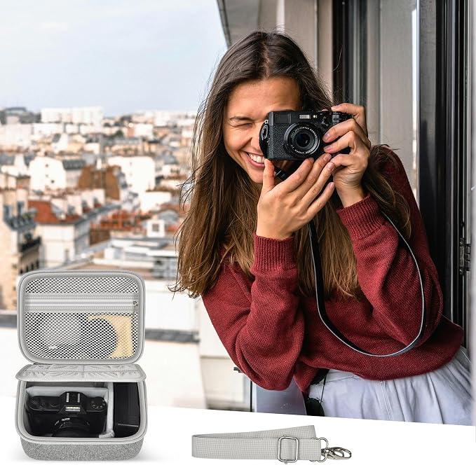 ANKHOH Vlogging Camera Case for Duluvulu/Zostuic/YIGLLO/Gavonde/Canon/Kodak | SD Card & Battery Storage, Accessory Pocket, Travel Carrying Bag, Case Only, For Creators Photography & Travel, Purple - Image 8