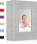 Small Photo Album 4x6,Linen Cover Slide-in Mini Photo Album Book Can Holds 100 4x6 Photos with 50 Black Sheets for Baby Family Pictures Artwork or Postcards Storage (Gray) by EJBLFEPremiumPhotoAlbums