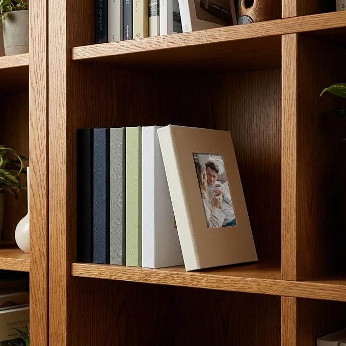 Small 4x6 Photo Album 24 Pockets Linen Cover Beige 6 Pack | Linen Cover, Front Window, Portable Mini Picture Book, Travel Wedding Memories - Image 6