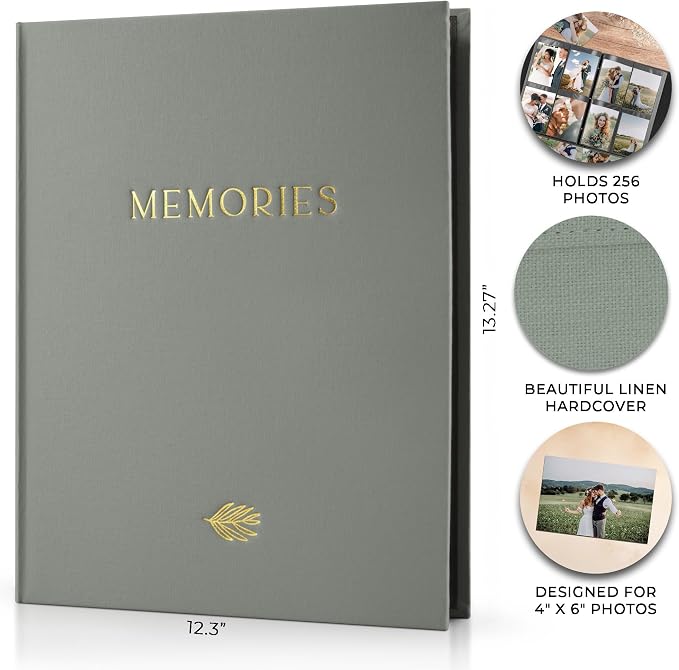Beautiful Linen Photo Album For 4x6 Photos - Holds Up To 256 Pictures | Safely Stores Unique Memories - The Perfect Large Book for All Pictures of Treasured Family, Baby or Wedding Moments - Image 4