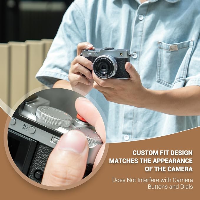 X-E5 Thumb Grip w Shutter Button & Full-Coverage for Fujifilm XE5 - Black | Aluminum Alloy X-E5 XE5 Camera Thumb Grip with Hot Shoe Cover Protector Thumb Rest Support Holder Not Affect The Use of Dial - Image 6