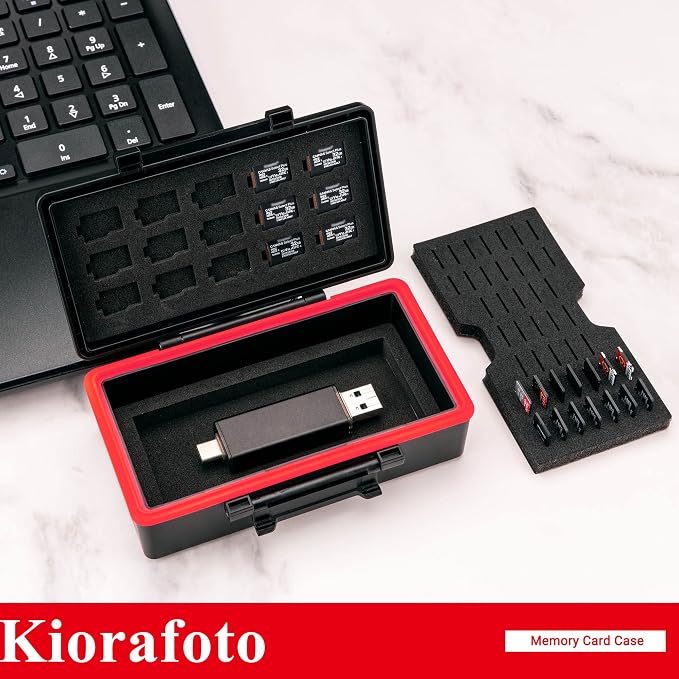 Kiorafoto 58 Slots TF Micro SD MSD Memory Card Case Holder Water-Resistant Anti-lost Anti-shock Storage Organizer with Labels & Notepaper, Switch Steam Deck Drone Trail Camera Memory Cards Accessories - Image 4