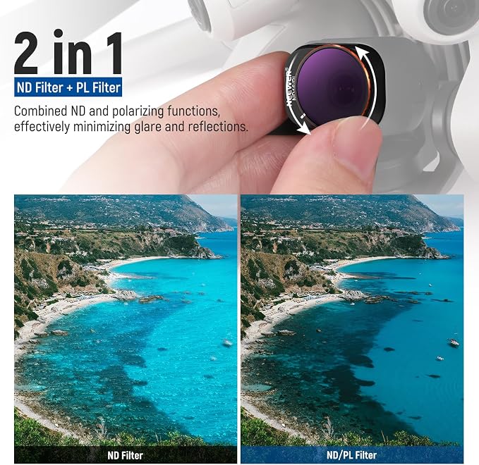 NEEWER Polarized ND Filter Set Compatible with DJI Mini 4 Pro, ND8 ND16 ND32 ND64 ND128 ND256 ND1000 ND8/PL ND16/PL ND32/PL ND64/PL LPR CPL Black Diffusion 1/4 Filter for Mist Cinematic Effect, FL-B05 - Image 4
