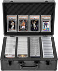 Graded Card Case, Storage Organizer Box for Sports Trading Card Slab Holder | Protable Aluminum Alloy Graded Card Storage Box Compatible with 150+ Card Slabs - Sports Trading Card Case Fits PSA, CSG, BGS by OUUTMEE