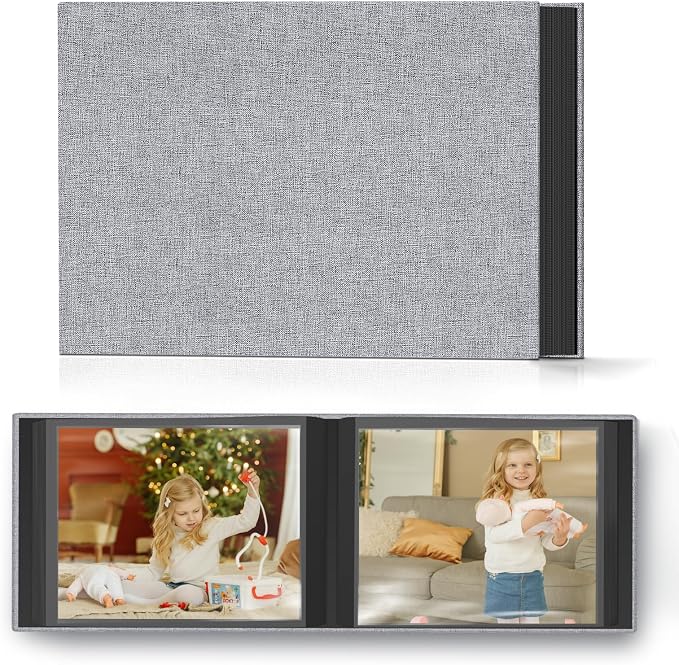 Popotop Photo Album 4x6 48 Pockets for Wedding Gifts,Linen Hardcover Picture Albums for Family Anniversary Baby Vacation Pictures by Popotop