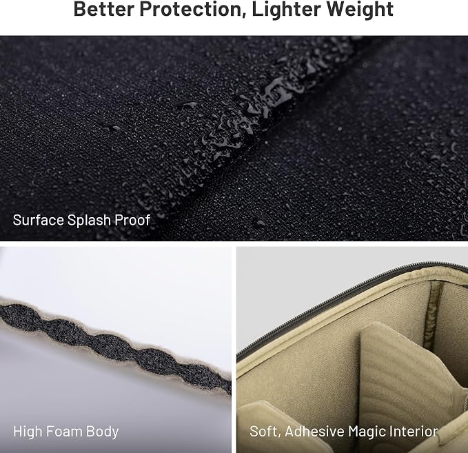 PGYTECH Large Camera Insert Protection Bag Camera Soft Padded Bag Handbag | Waterproof Lens Pouch for Photographers Lightweight DSLR/SLR Lens Carring Case Travel Organizer Camera Insert for Backpack - Image 8