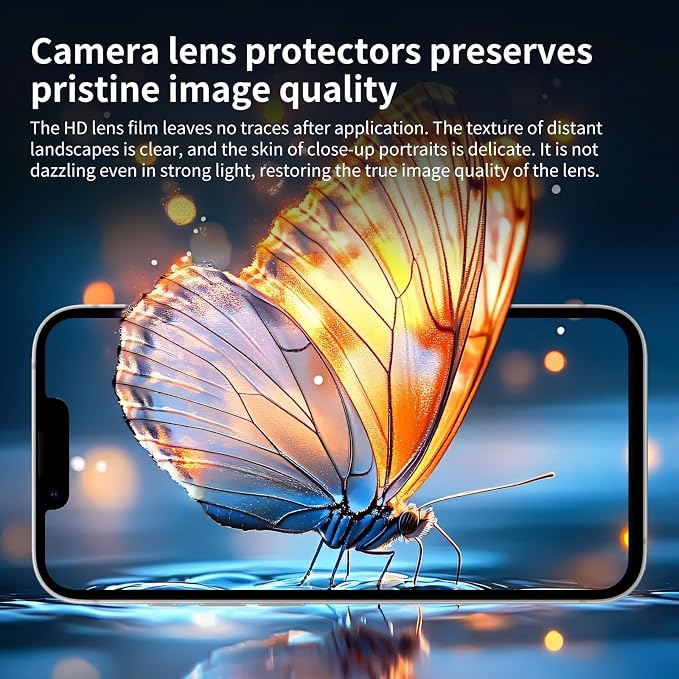 4-Pack Camera Lens Protector for iPhone 17e/16e, 9H Tempered Glass Camera Cover Screen Protector Accessories, HD Clarity, Anti-scratch, Case Friendly, Shockproof Full Protective - Image 9