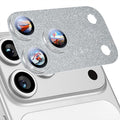 Uyiton for iPhone 17 Pro Max Camera Lens Protector, Metal Frame Glass Cover | Not Easy to Break, Strong Adsorption, Case-Friendly, Metal 9H Sapphire Glass Rear Camera Screen Cover, Glitter Silver by Uyiton