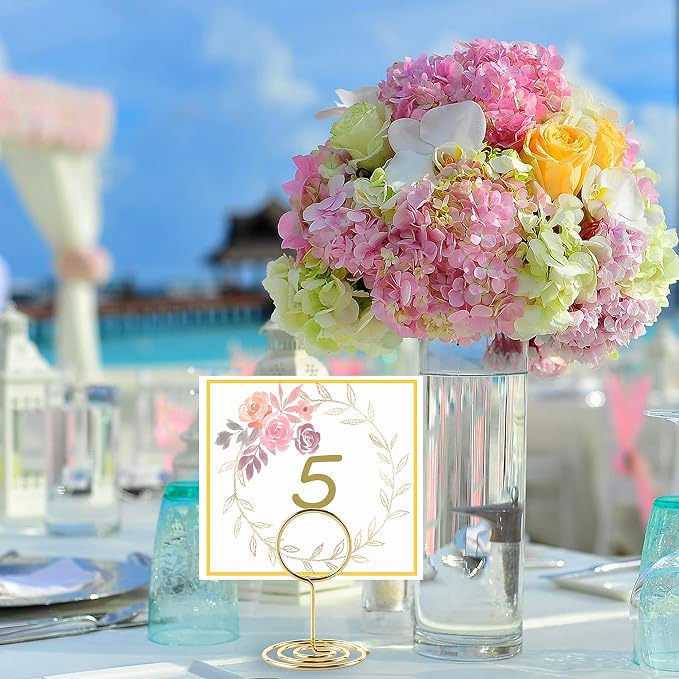Table Number Holders, 26PCS Place Card Holder, Photo Holder (2" Gold) | Picture Holder, Cards Stand Name Menu Clips, Small Size Table Sign Card Holders for Centerpieces Wedding Birthday Party - Image 5