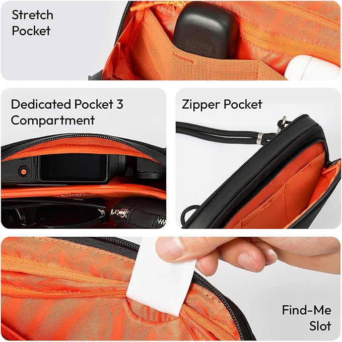 ULANZI YY08 Sling Bag Compatible With DJI OSMO Pocket 3/4/4 Pro/Luna | Everyday Camera Shoulder Sling Bag Pov Vlog Photography Crossbody Portable Bag Small Camera Case w Detachable Strap, 2L - Image 3