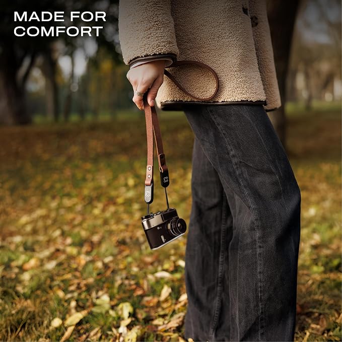 Slim Leather Camera Strap with Quick Release, Neck, Shoulder Strap - Image 5