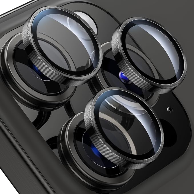 WSKEN for iPhone 15 Pro/iPhone 15 Pro Max Camera Lens Protector,[Keep Original Shooting] Shatterproof 9H Tempered Glass Camera Screen Protector Metal Ring Cover Film Accessories,Black Titanium by SmartProtectionGreenerFuture