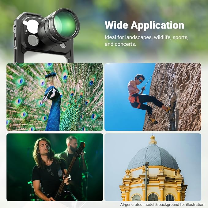 NEEWER 3X Teleconverter for Phone Telephoto Lens Only, 360mm Equivalent, 12 Elements 6 Groups, 17mm Thread, Compatible with iPhone Android Samsung Xiaomi, Use with Phone Cage, Case & Tripod, LS-89 - Image 8