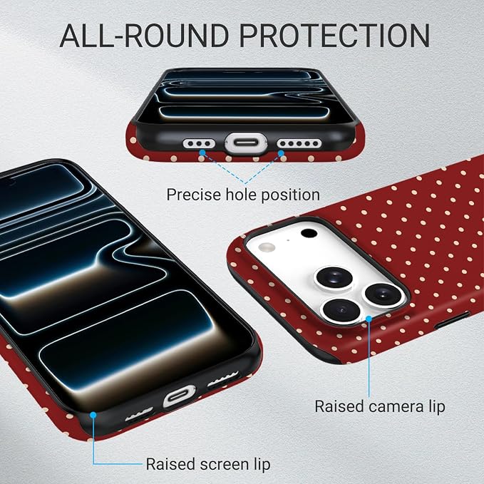 TPU Phone Case for iPhone 17 Pro Max, MagSafe Wireless Charging Compatible, Shockproof Slim Fit Protective Cover with Anti-Yellowing & Raised Camera Protection (Polka dot 6, iPhone 17 Pro Max(6.9")) - Image 3
