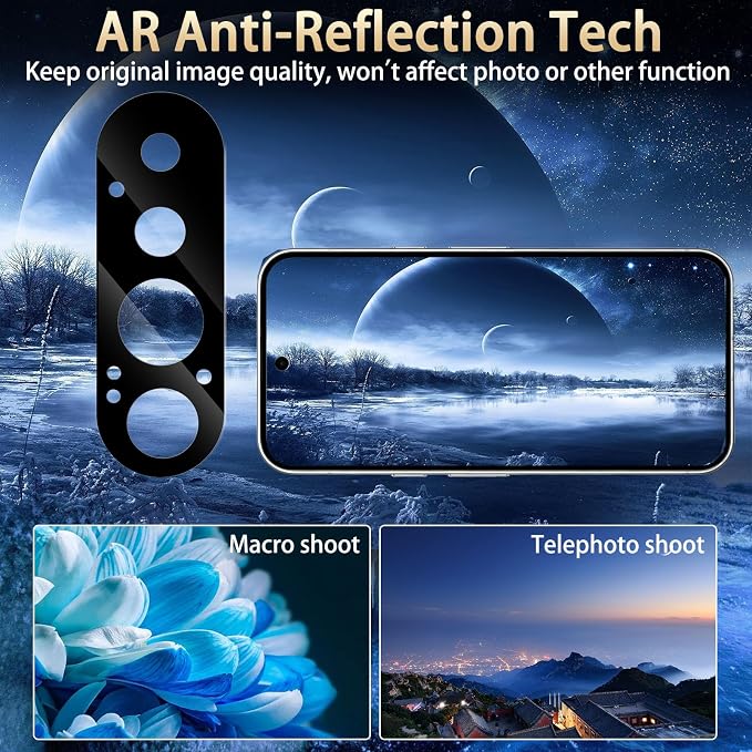 SiHPuoy 4pcs Camera Lens Protector for Google Pixel Pro Tempered Glass 11FT | 9H+ Hardness, Military Grade Shatterproof, Anti-Scratch, Case Friendly, HD Camera Cover, Does not Affect Night Shots - Image 7
