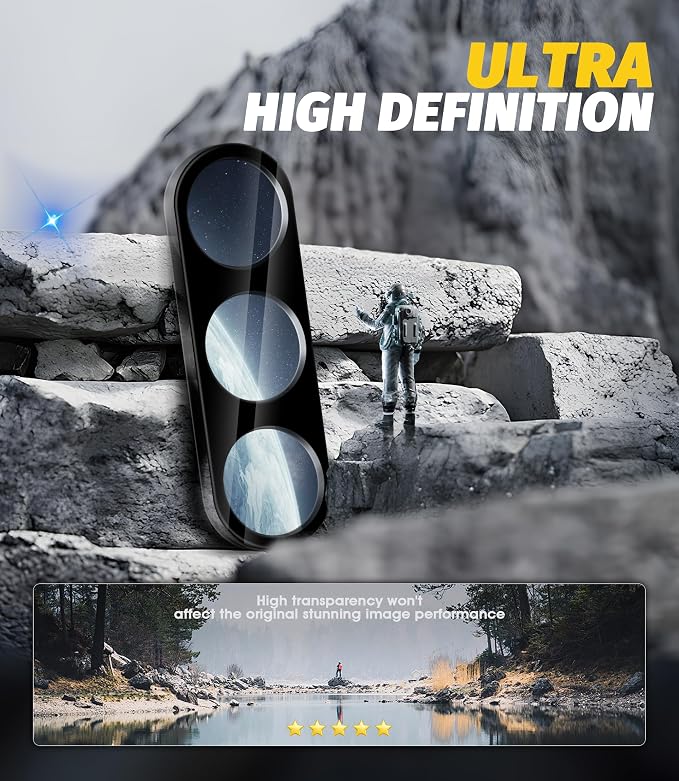 Orzero (3 Pack) Camera Lens Protector Compatible for Samsung Galaxy S25 FE, Protector de Cámera Tempered Glass 9H Precise Camera Cutouts Anti-Scratch Does Not Affect Night Shots and Flash - Image 4