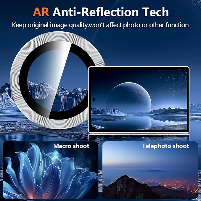 for Samsung Galaxy Z Fold 8 Camera Lens Protector, Individual Metal Ring Tempered Glass Lens Cover, [Strong Adsorption] Scratch Resistant Ultra-Thin HD Clear Lens Cover, 1 Set-Silvery - Image 3