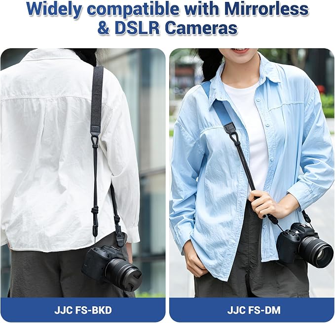 Blue Minimalist Denim lifestyle Camera Shoulder Neck Strap with Quick Release for Most Mirrorless Cameras Canon EOS R50 R10 Fuji X-T30 III XT-50 Nikon Z5 Z50 II Z fc Zf, Adjustable Comfortable Strap - Image 2