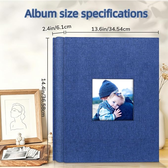 popotop Photo Album 4x6-600 Photos Photo Books with 600 Horizontal and Vertical Pockets,Linen Cover Albums for Family Wedding Anniversary Baby Vacation Pictures - Image 4