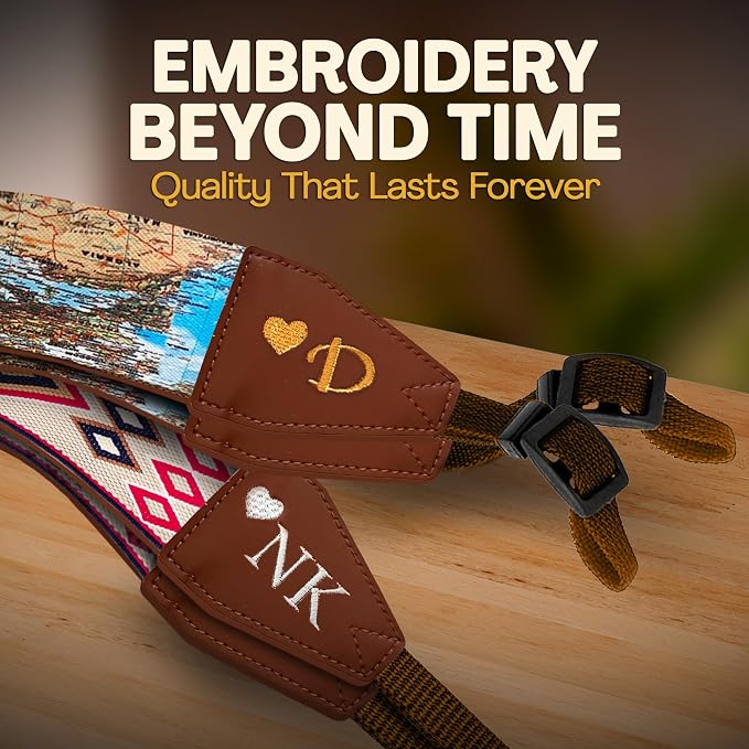 Art Tribute Custom Camera Strap World Map - Add Your Text and We Make It Especially For You Get Your Own Personalized Gift Camera Strap, No Shipping Cost! - Image 4