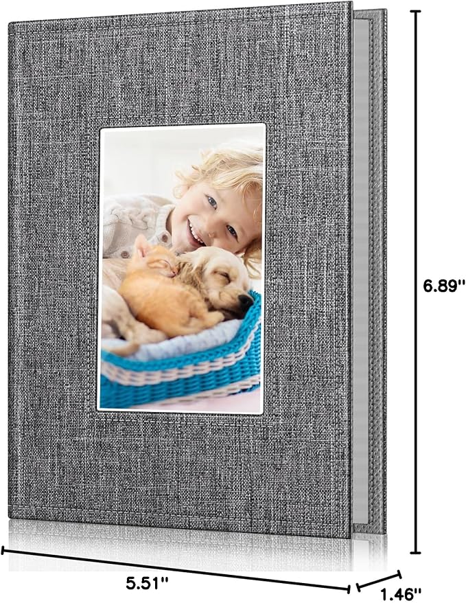 Fintie Photo Album 4x6 Photos - 52 Pockets Small Wallet Albums For Family | Vegan Leather Cover, 4X6 Picture Keepsakes, Family/Wedding/Travel Memory Book, Baby/Kids/Boys/Girls Gift, Snowflake Gray - Image 8