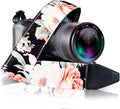 Art Tribute Camera Strap - Shoulder, Crossbody & Neck Camera Strap for Photographers, Fits All Cameras, Canon Nikon Sony Fujifilm, Padded Strap W/Quick Release, Embroidered Cotton & Leather Ends by ArtTribute
