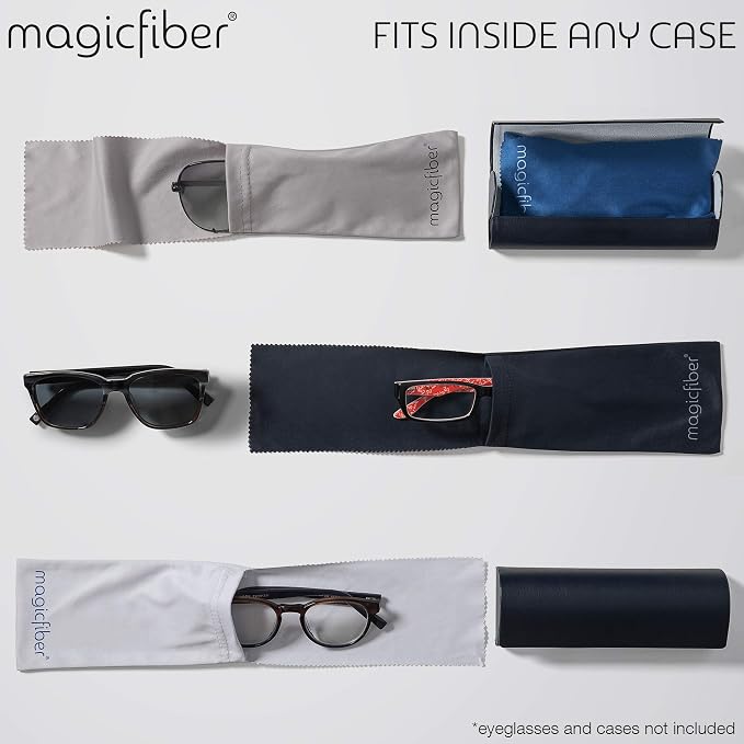 MagicFiber Soft Microfiber Glasses & Sunglasses Pouch Case, Eyeglass Bag | Built-In Cleaning Cloth, Slim Eye Sleeve or Jacket for Men & Women, Reading Glasses - Image 4