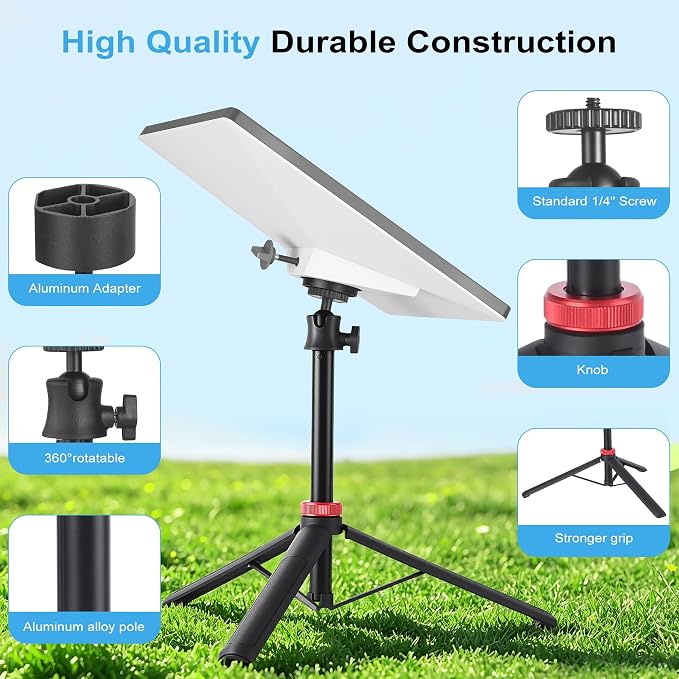 Starlink Mini Tripod Stand Mount with Aluminum Adapter, Portable & 360°Tilt | for All Starlink Mini Models, Starlink Mini Ground Tripod Stand for RV, Backpac Travel, Camping and Outdoor Satellite Setup - Image 4