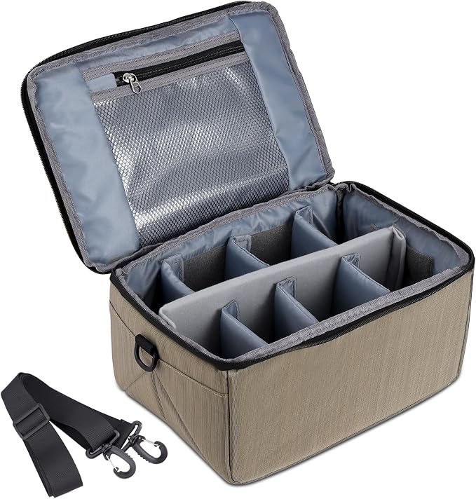 Koolertron Dslr Camera Insert Bag Purse Universal Liner Lens Pouch Partition Protective Cover Waterproof Sleeve for Cannon/Nikon/Sony (Khaki) - Image 8