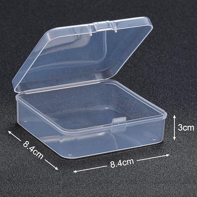 SATINIOR 12 Pack Bead Organizer Box Small Clear Plastic Beads Storage Containers Box with Hinged Lid for Bracelet Making DIY Jewelry Craft Nail (3.3 x 3.3 x 1.2 Inch) - Image 3