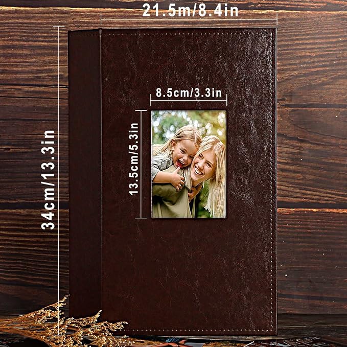 Ywlake Photo Album 4x6 300 Pockets, Leather Photo Albums Holds 300 Horizontal Only Pictures Brown - Image 4