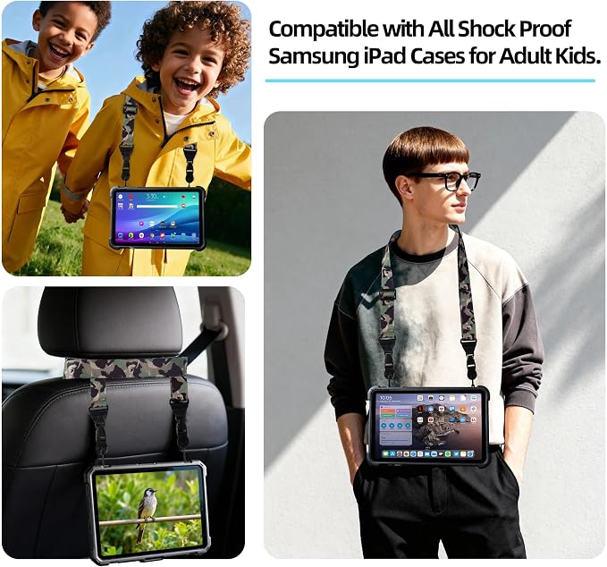 Adjustable Shoulder Strap, iPad Strap Nylon Neck Lanyard | for iPad/Samsung Tablet Case,Camera Binocular Crossbody Laptop Luggage Bag - Image 5